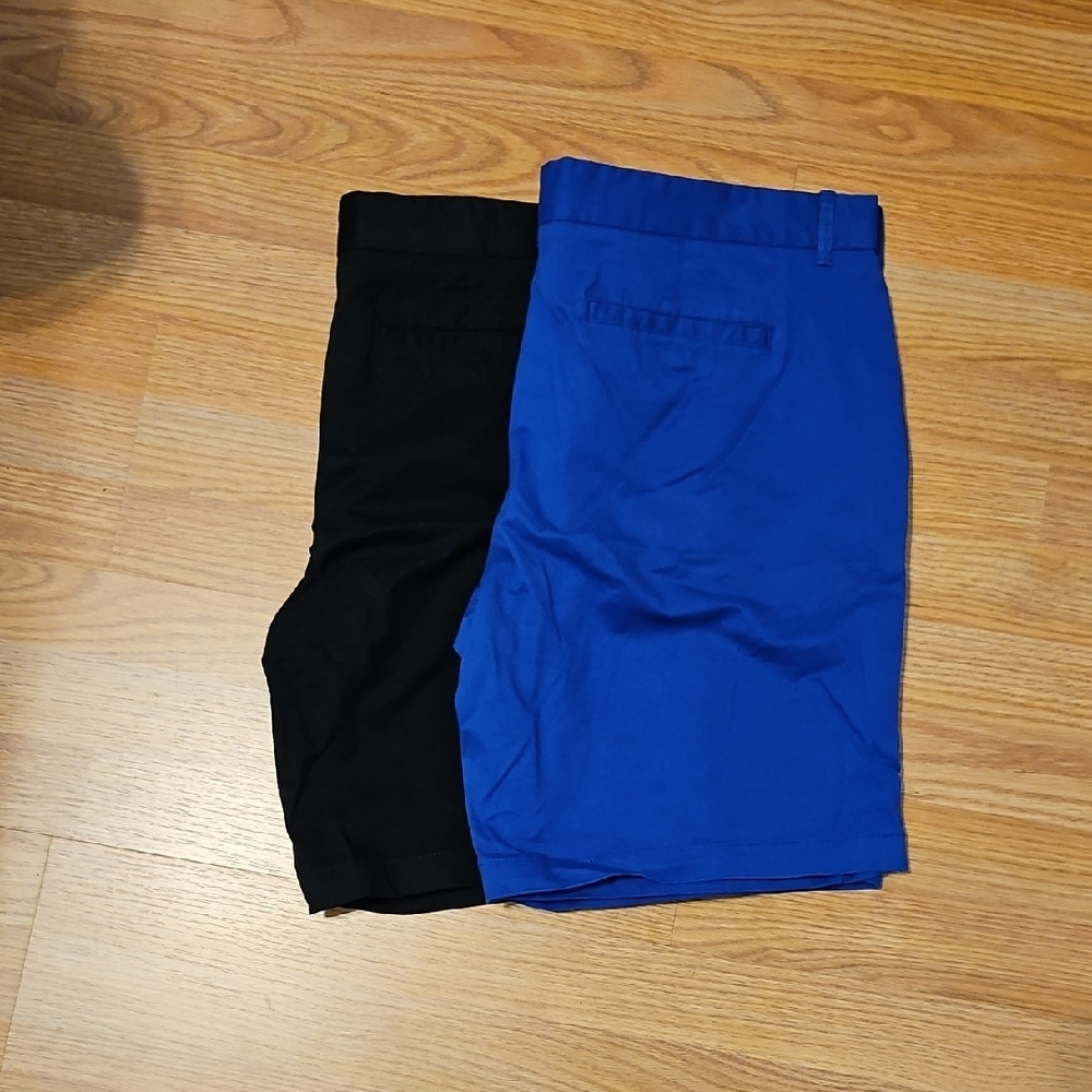 Womens Black and Blue Shorts